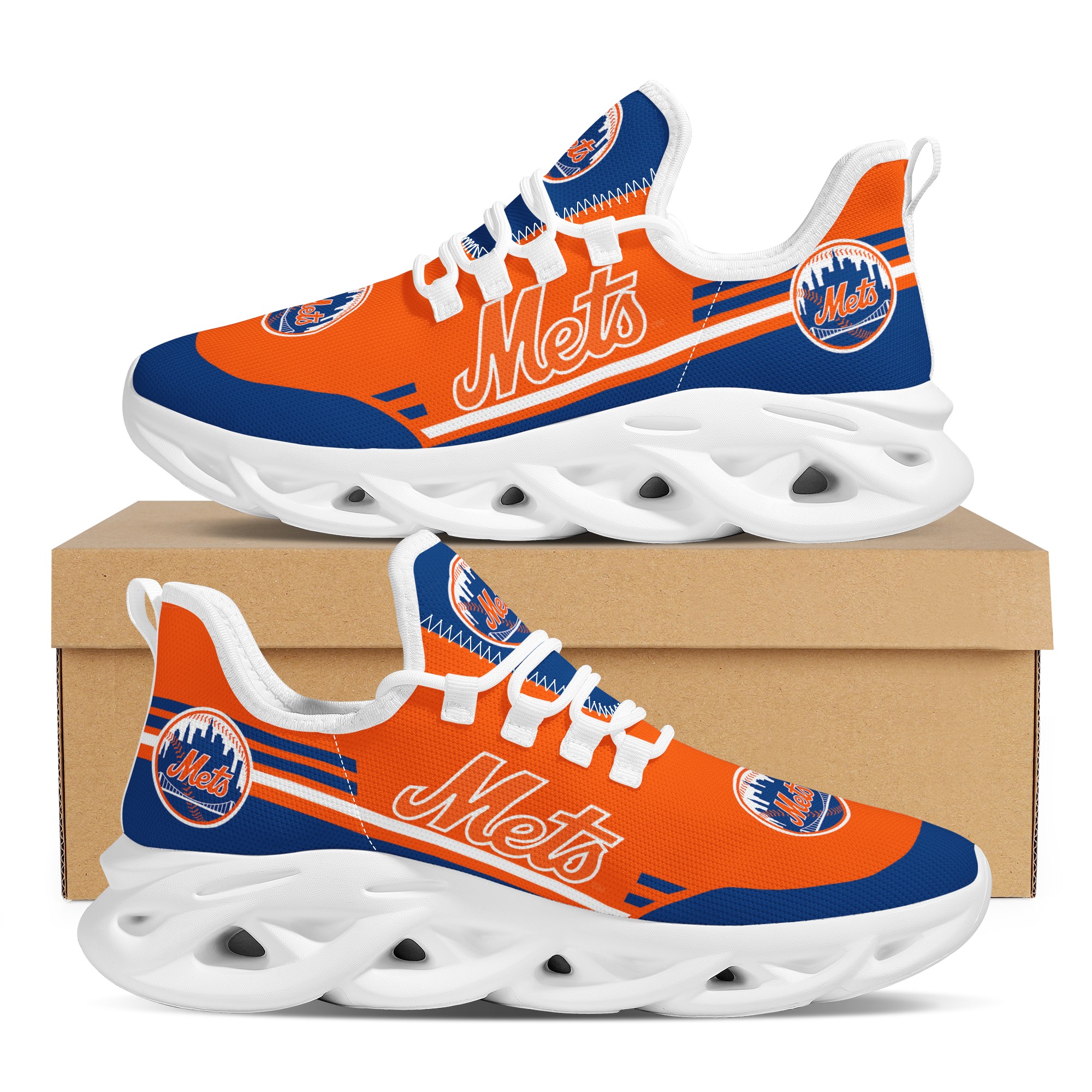 Men's New York Mets Mesh Knit Sneakers/Shoes 005